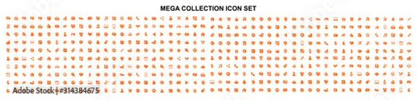 Obraz Mega set of icons in trendy line style. Business, ecommerce, finance, accounting. Big set Icons collection. Vector illustration