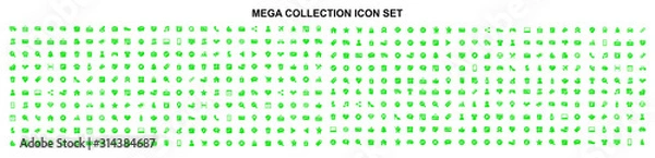 Fototapeta Mega set of icons in trendy line style. Business, ecommerce, finance, accounting. Big set Icons collection. Vector illustration