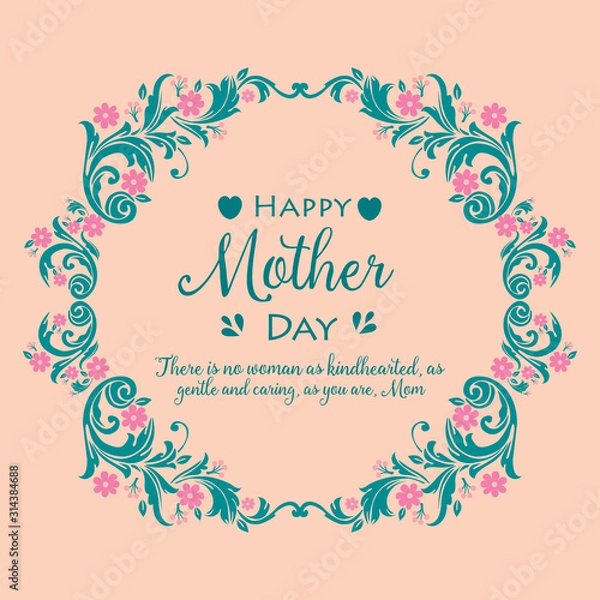 Obraz Poster design for happy mother day, with elegant style leaf and floral frame. Vector