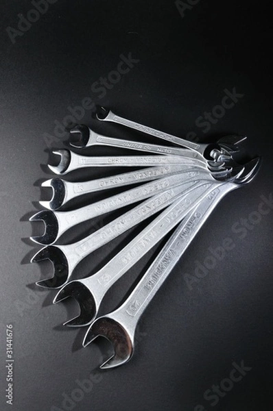 Obraz wrench set on black background