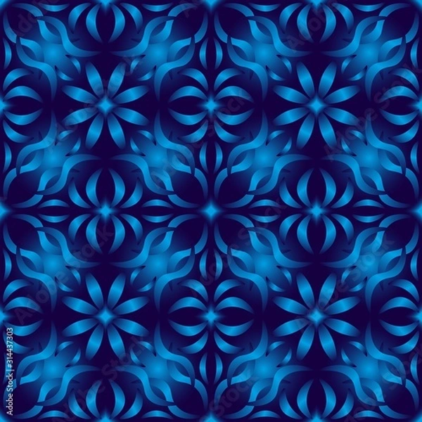 Fototapeta Seamless endless repeating ornament of blue shades	