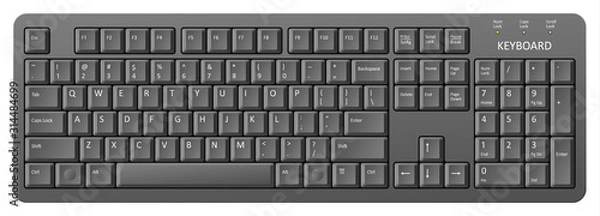 Obraz vector grey pc keyboard