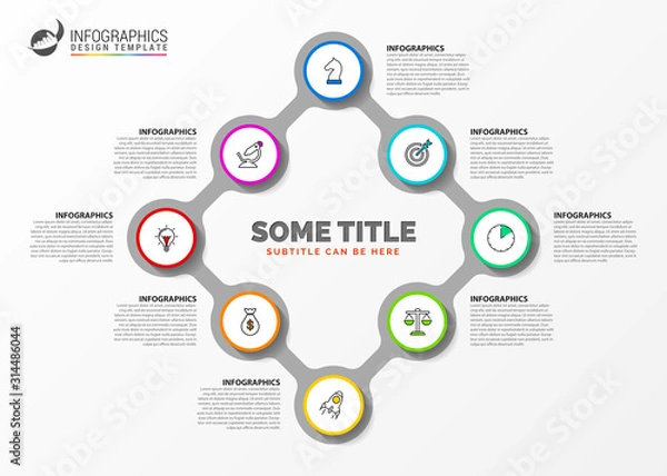 Fototapeta Infographic design template. Creative concept with 8 steps