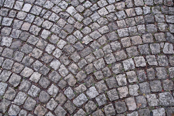 Fototapeta pavers road in the park. background of stones