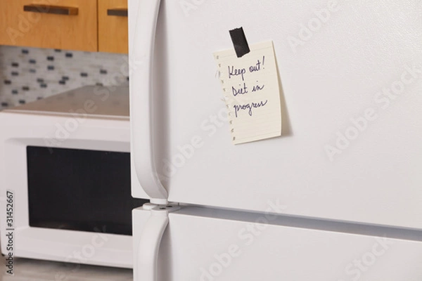 Obraz Note on refrigerator door