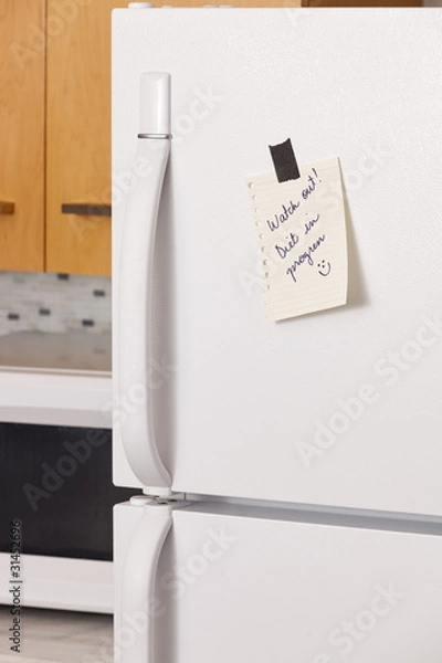Obraz Note on refrigerator door