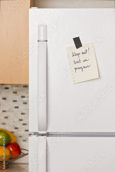 Obraz Note on refrigerator door