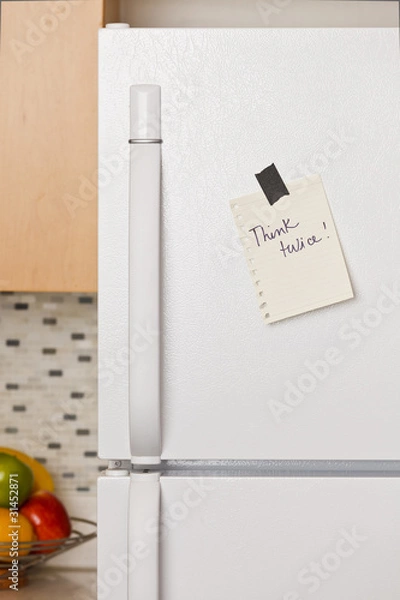 Obraz Note on refrigerator door