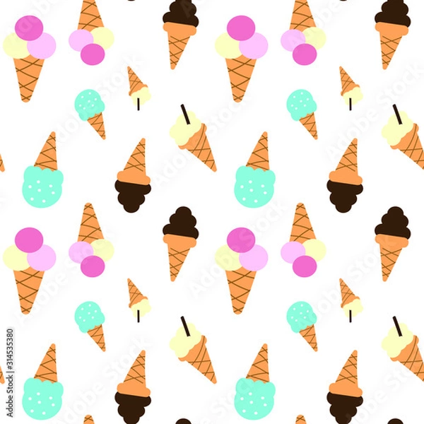 Fototapeta  ice cream seamless pattern
