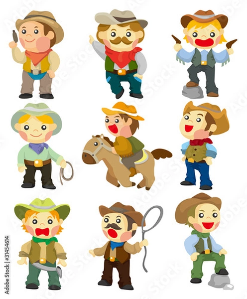 Obraz cartoon cowboy icon