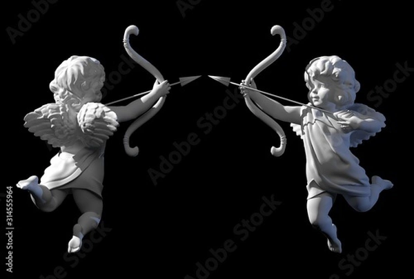 Obraz cupid angel for valentines day 3D render