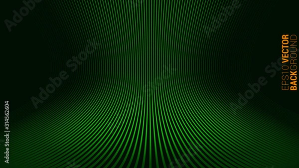 Obraz Modern Green Abstract Circular Wave