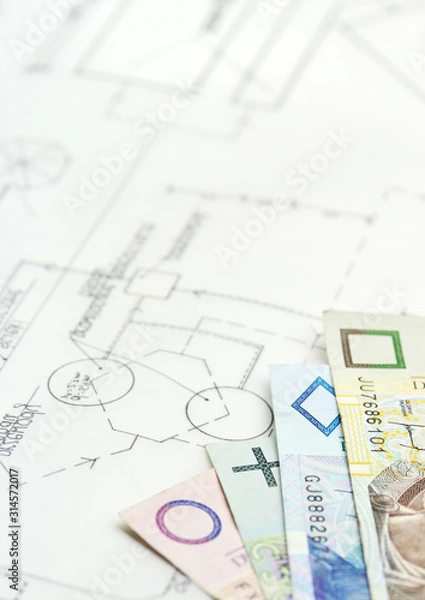 Obraz house plan and blueprint