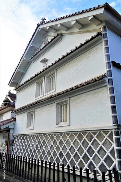 Obraz 西条　酒蔵通りのなまこ壁