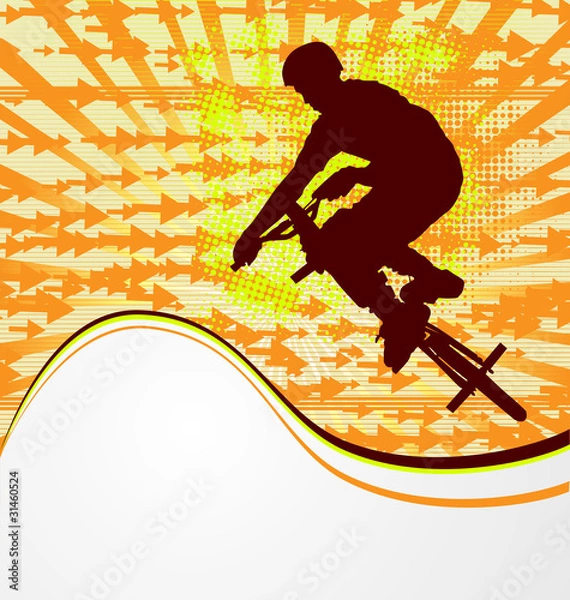 Fototapeta BMX cyclist template vector