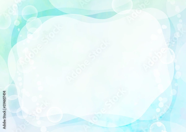 Fototapeta 水彩の背景　水中