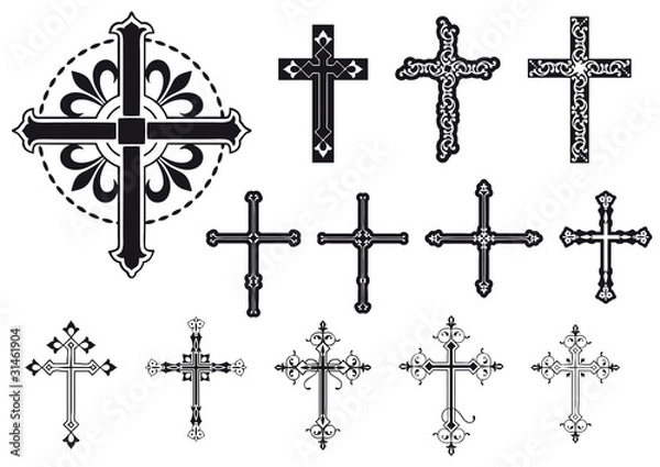 Obraz set di croci decorate