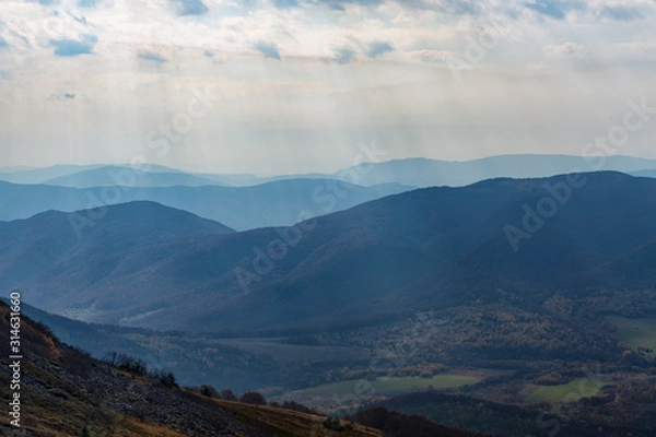 Fototapeta gloomy mountains in Poland - Bieszczady