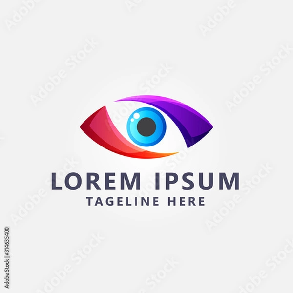 Obraz Premium Colorful Eye logo design Vector