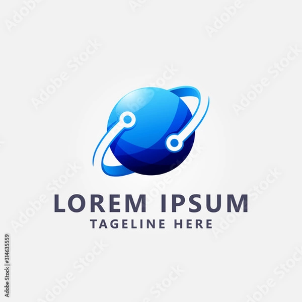 Fototapeta Premium Global Tech logo design Vector