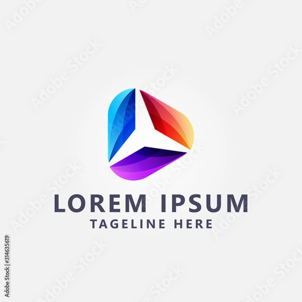 Obraz Premium Media Play logo design Vector