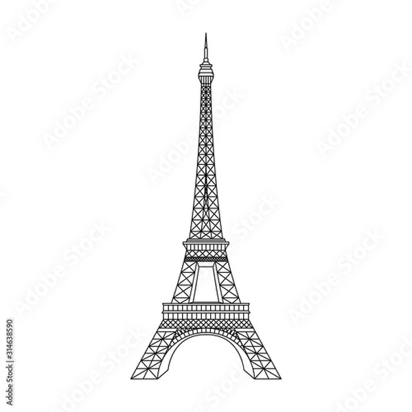 Obraz Paris Eiffel Tower vector illustration