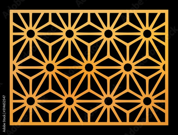Obraz Laser cutting template. Oriental geometric pattern. Vector design.