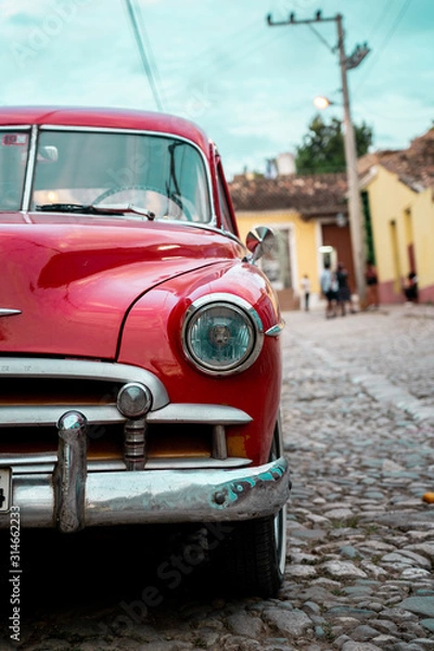 Obraz Czerwony klasyczny samochód