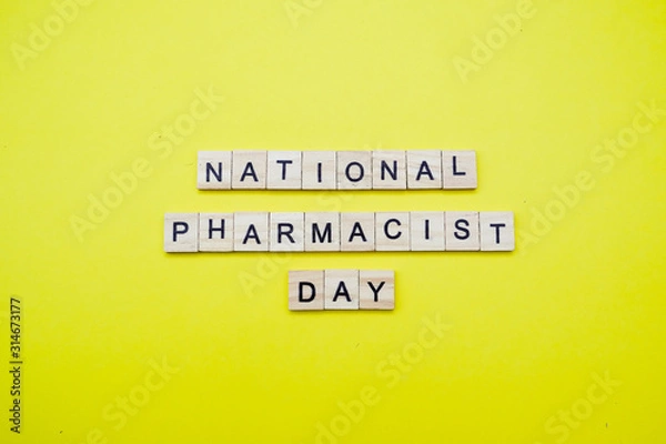 Obraz Words on plain background ; National Pharmacist Day