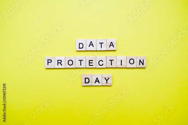 Obraz Words on plain background ; Data Protection Day.