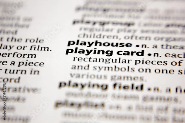 Obraz Word or phrase playing card in a dictionary.