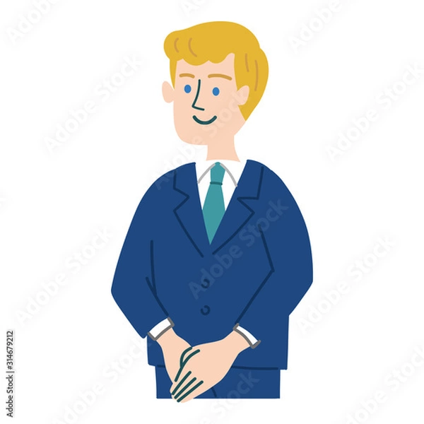 Fototapeta スーツ　金髪　男性　立っている