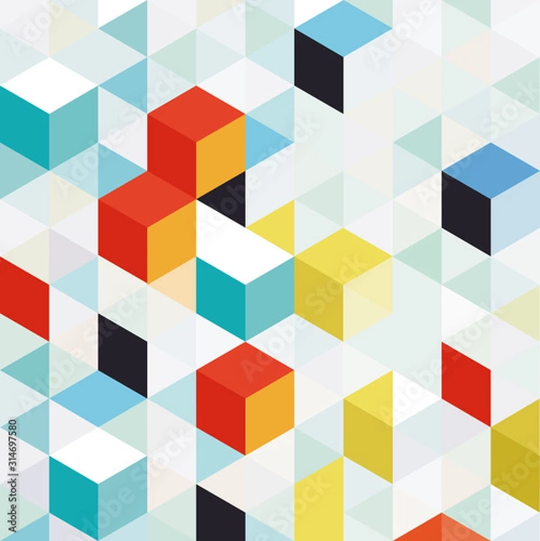 Fototapeta Farbige Würfel, Hintergrund Elemente