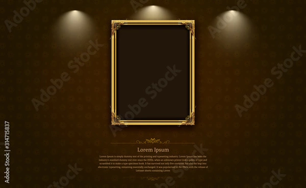 Obraz gold frame border picture and pattern thai art