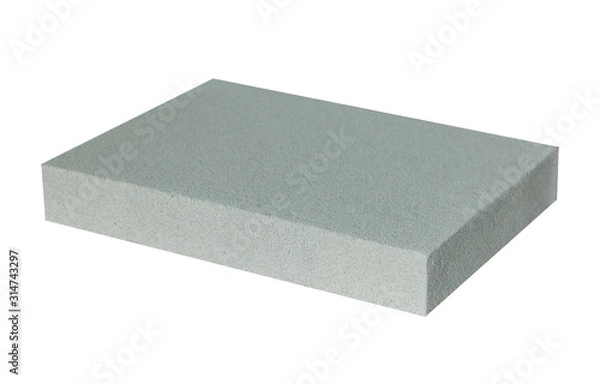 Fototapeta Lightweight construction brick isolated on white. Lightweight foamed gypsum block isolated on white.
