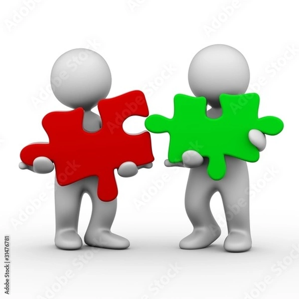 Fototapeta Connection two puzzles.