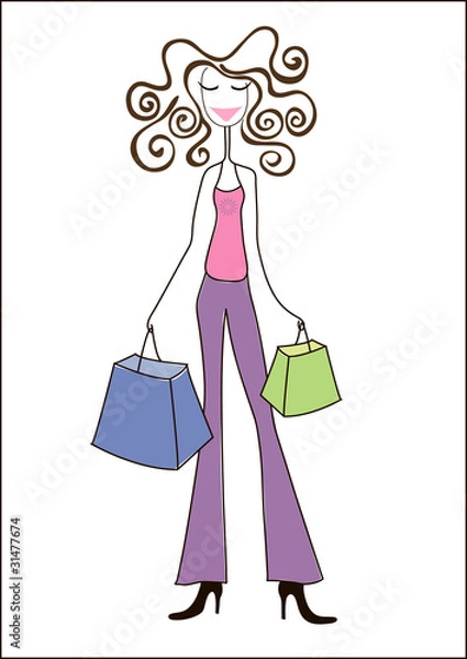 Obraz woman with shopping bag