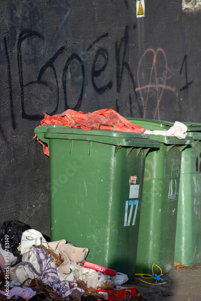 Obraz recycling bins in the street