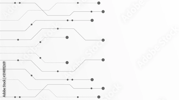 Obraz Abstract geometric Circuit connect lines and dots.Simple technology graphic background.Illustration Vector design Network technology and Connection concept.