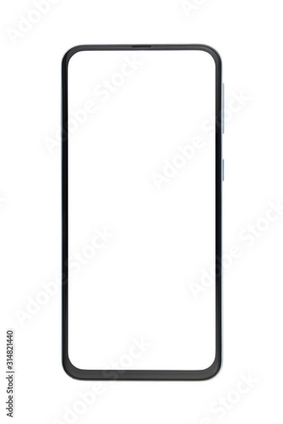 Obraz Bezel-less cellphone isolated on white background.