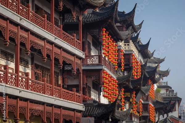 Obraz Scenic of historic old town architecture in Shanghai