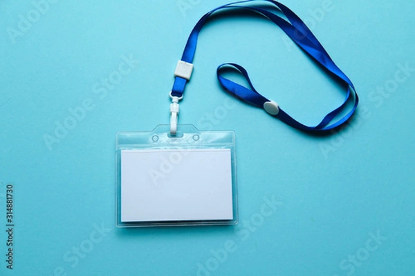 Fototapeta Security Badge on colorful background, event invitation concept, job