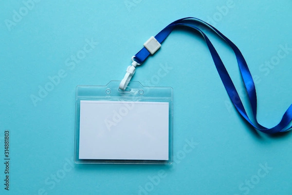 Fototapeta Security Badge on colorful background, event invitation concept, job