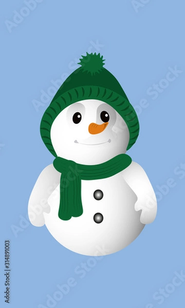 Fototapeta Schneemann Kind