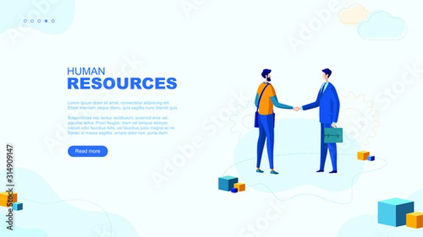 Fototapeta Trendy flat illustration. Human resources management page concept. Template for your design works. Vector graphics.