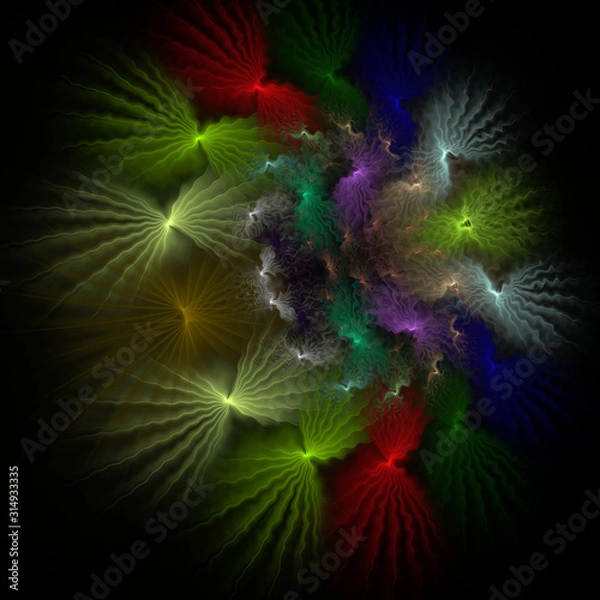 Fototapeta Abstract Computer generated Fractal design. A fractal is a never-ending pattern. Fractals are infinitely complex patterns that are self-similar across different scales. 2d rendering
