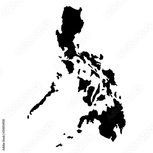 Fototapeta Philippines Map Silhouette Vector illustration eps 10