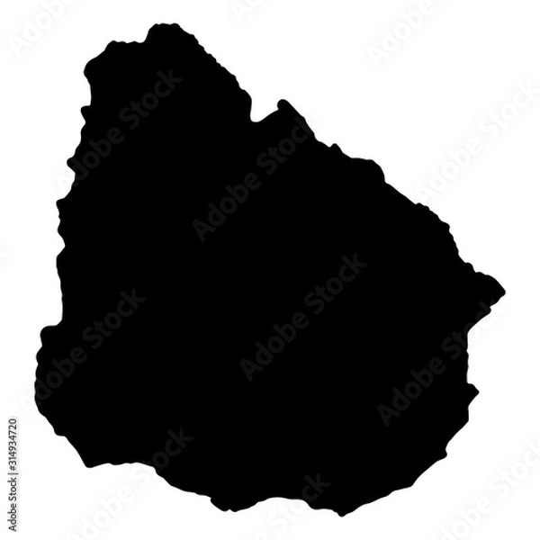Fototapeta Uruguay Map Silhouette Vector illustration eps 10