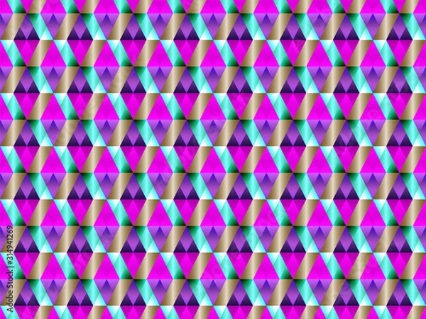 Fototapeta Geometric seamless pattern with hypnotic triangles