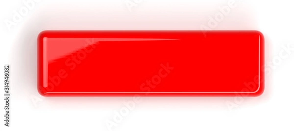 Fototapeta Red button 3d rendering
